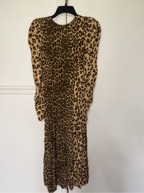 Zara Leopard Print Midi Dress  Brown & Tan S new with tag